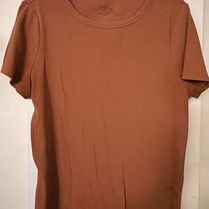 Time and Tru Orange Ribbed Top